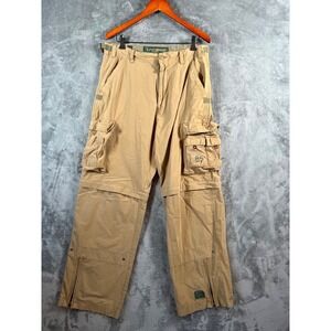 Ap Co Cargo Pants Mens 36x32 (34x32) Tan Convertible Vtg Shorts Hike Trail Y2K